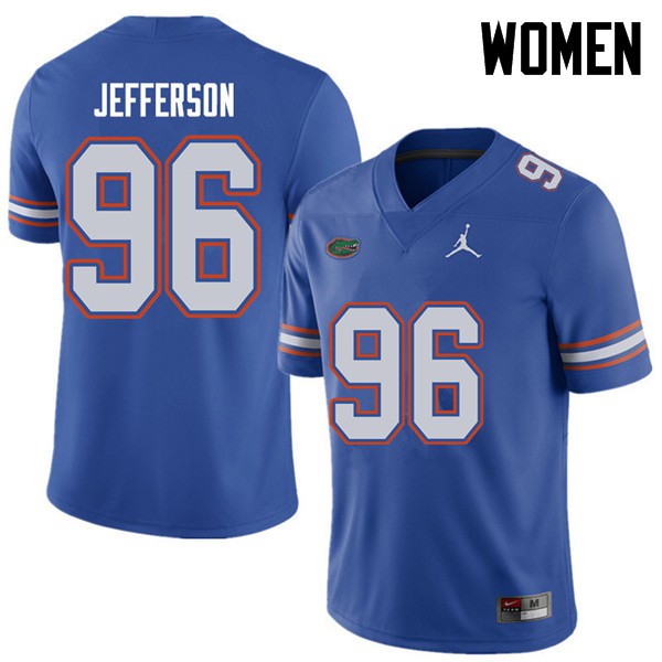 Jordan Brand Women #96 Cece Jefferson Florida Gators College Football Jersey Royal